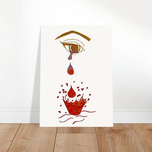Crying eye Shattered -Museum-Quality Matte Paper Poster