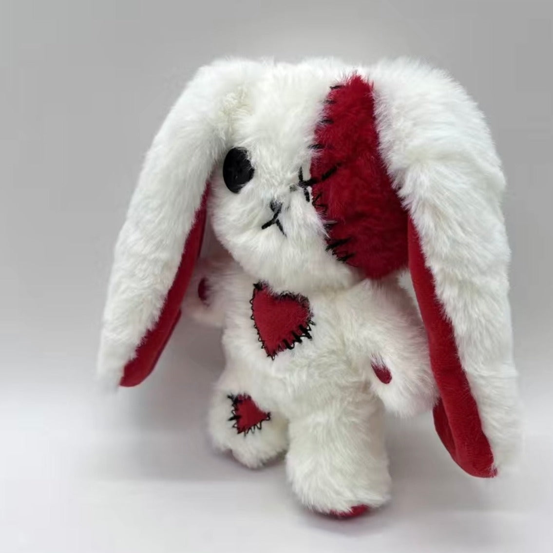 Cute red and white goth bunny plushie