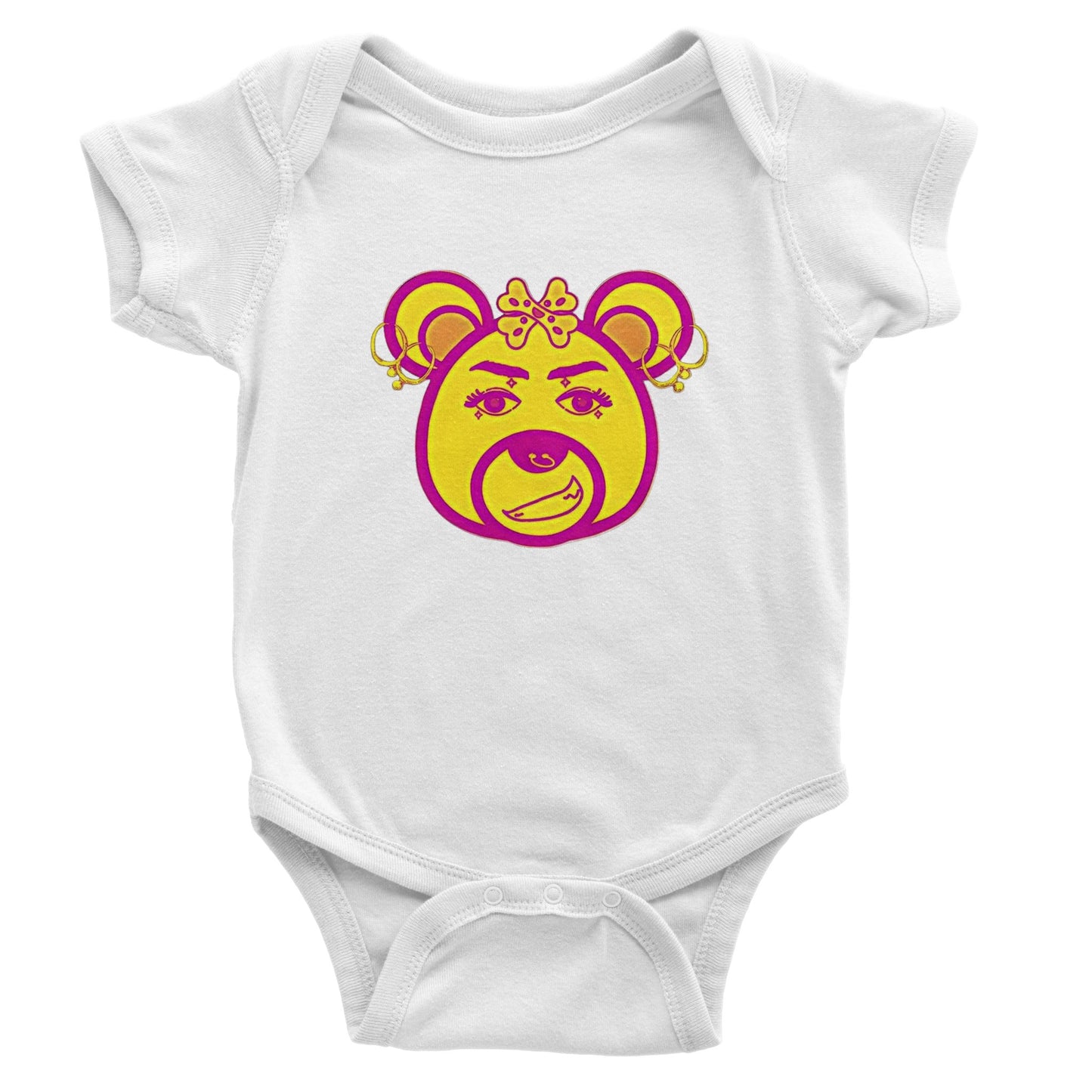 Neon Bear-Classic Baby Short Sleeve Bodysuit