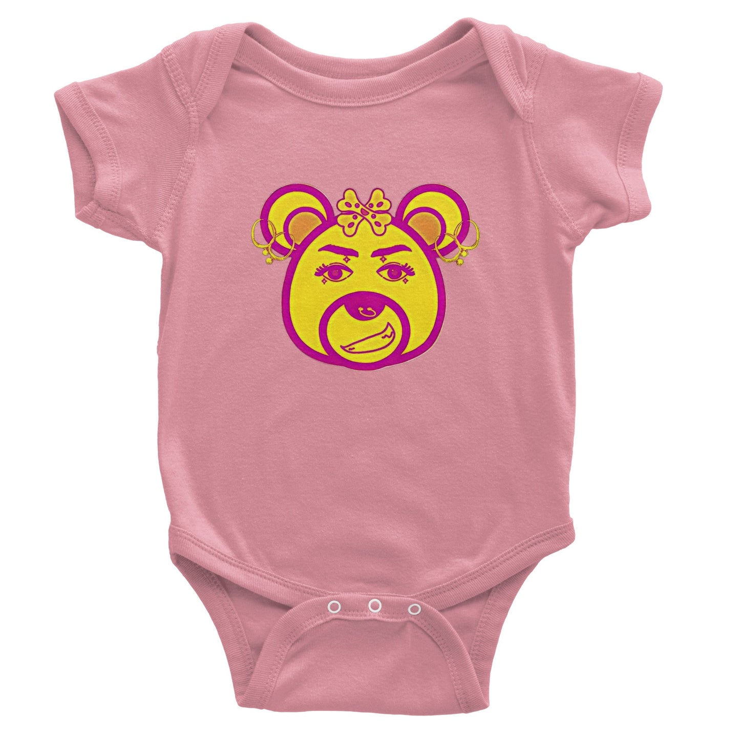 Neon Bear-Classic Baby Short Sleeve Bodysuit