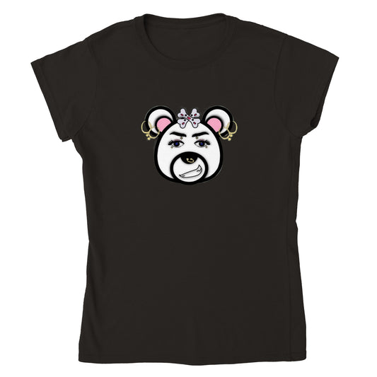 Classic Womens Crewneck T-shirt- Punk Bear