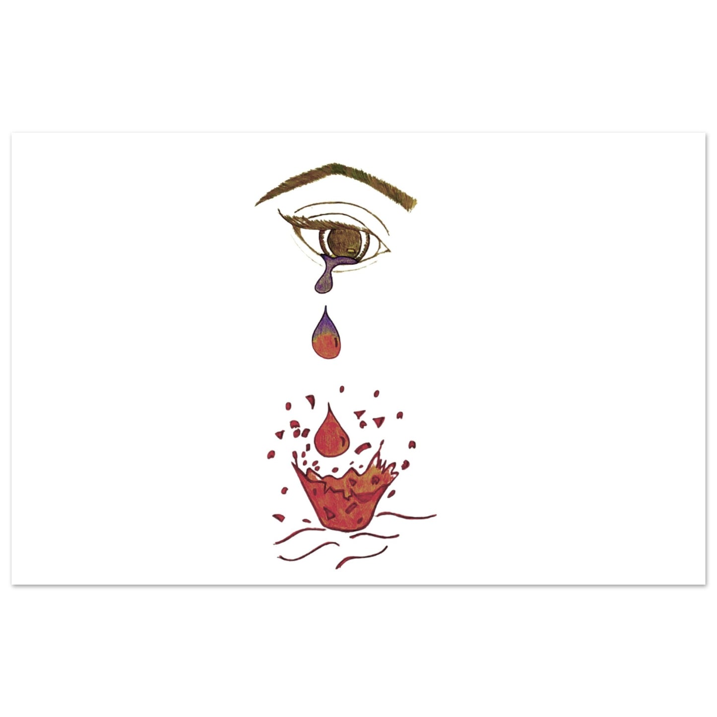 Crying eye Shattered -Premium Matte Paper Poster