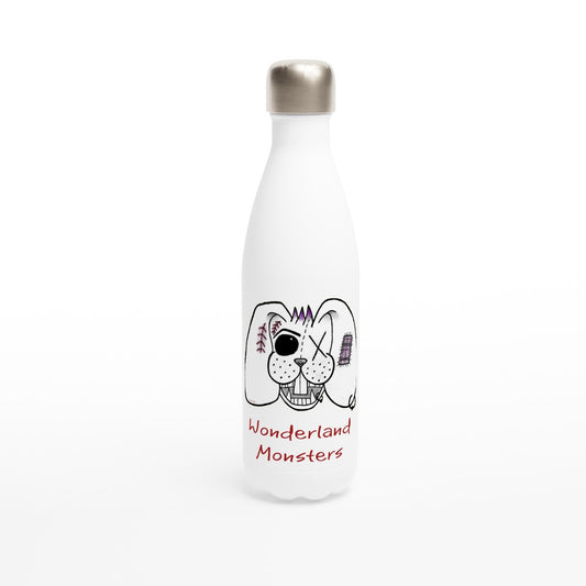 Wonderland Monsters bunny - White 17oz Stainless Steel Water Bottle