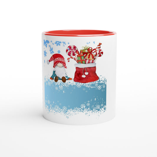 christmas gnome - White 11oz Ceramic Mug with Color Inside