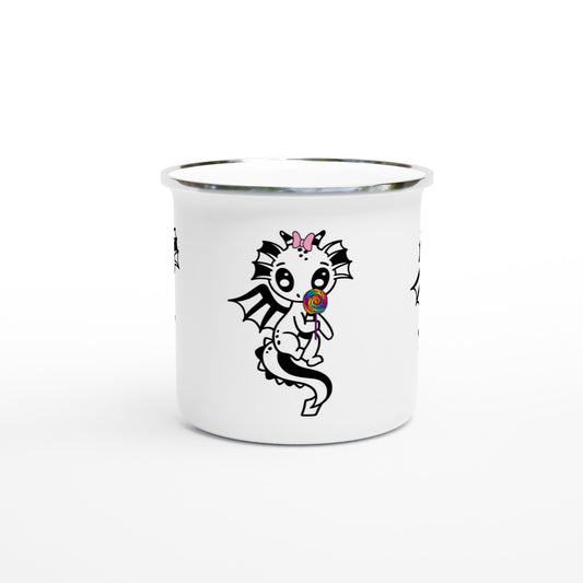 lollipop Dragon-White 12oz Enamel Mug