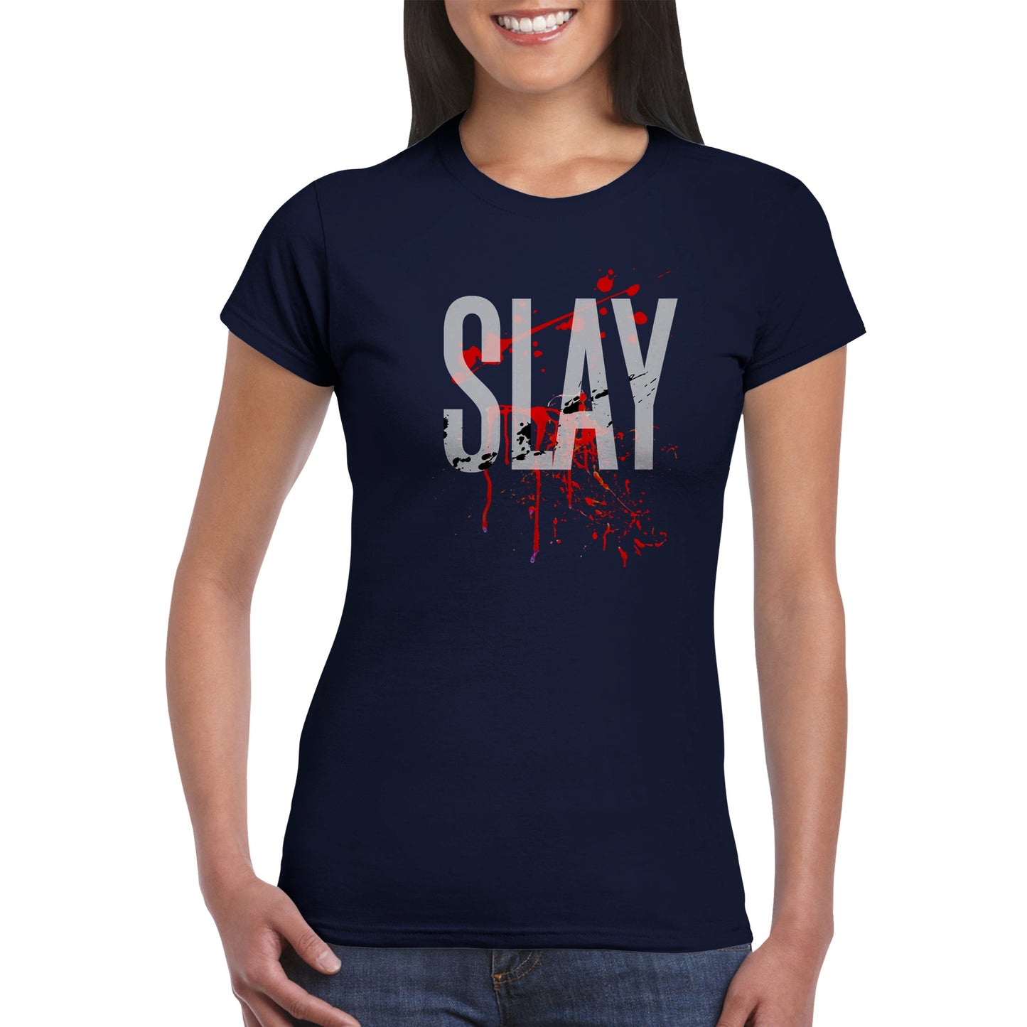 Slay bloodsplatter- Classic Womens Crewneck T-shirt