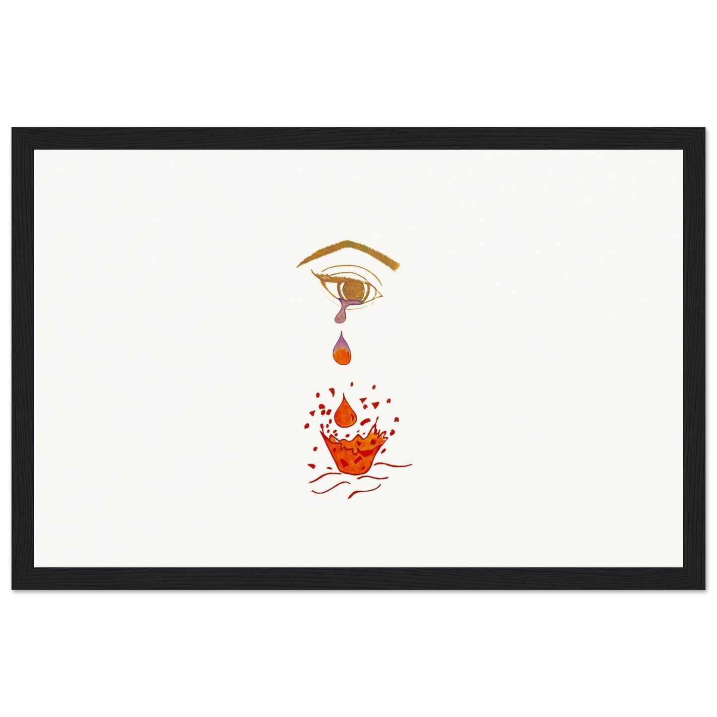 Crying eye Shattered -Museum-Quality Matte Paper Wooden Framed Poster