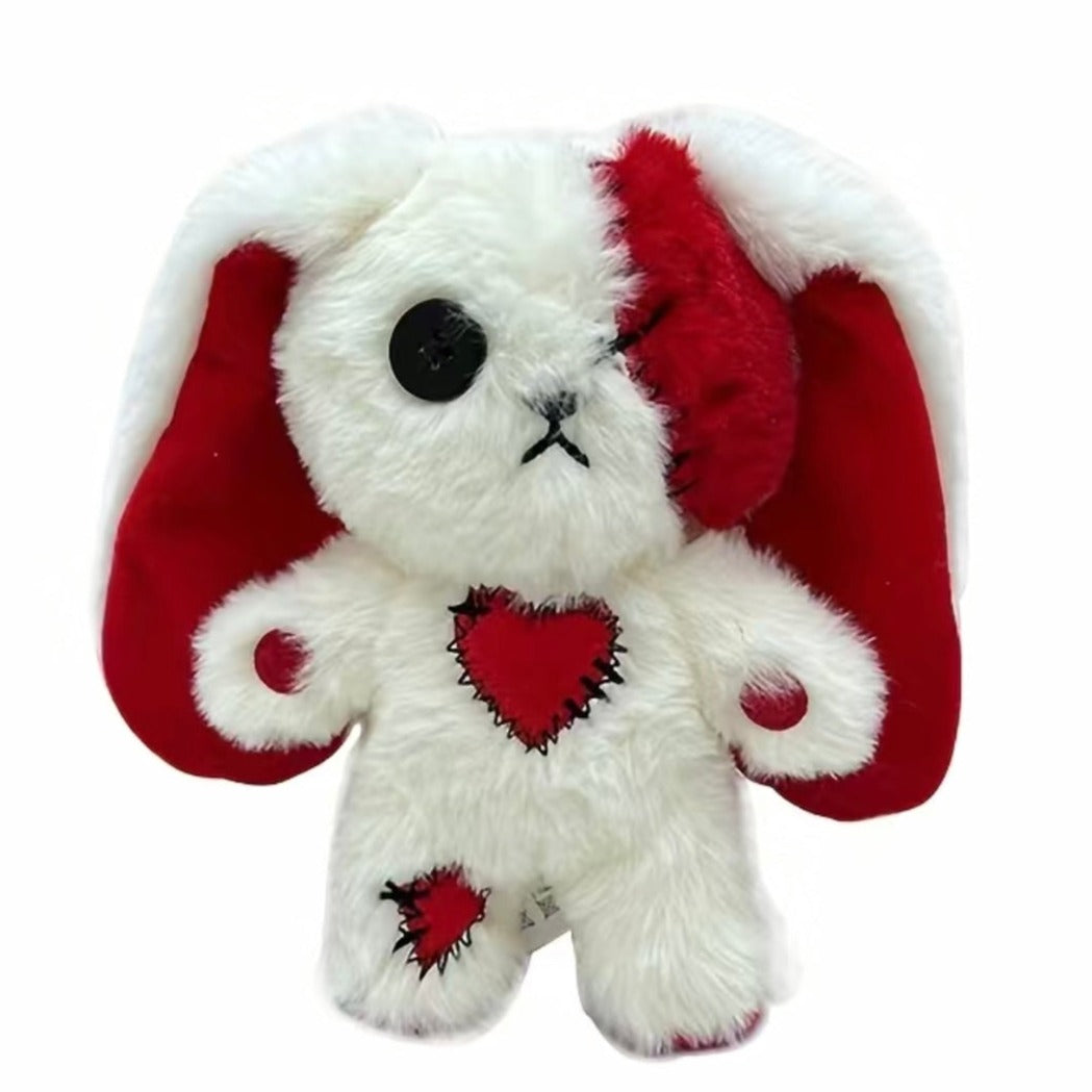 Cute red and white goth bunny plushie