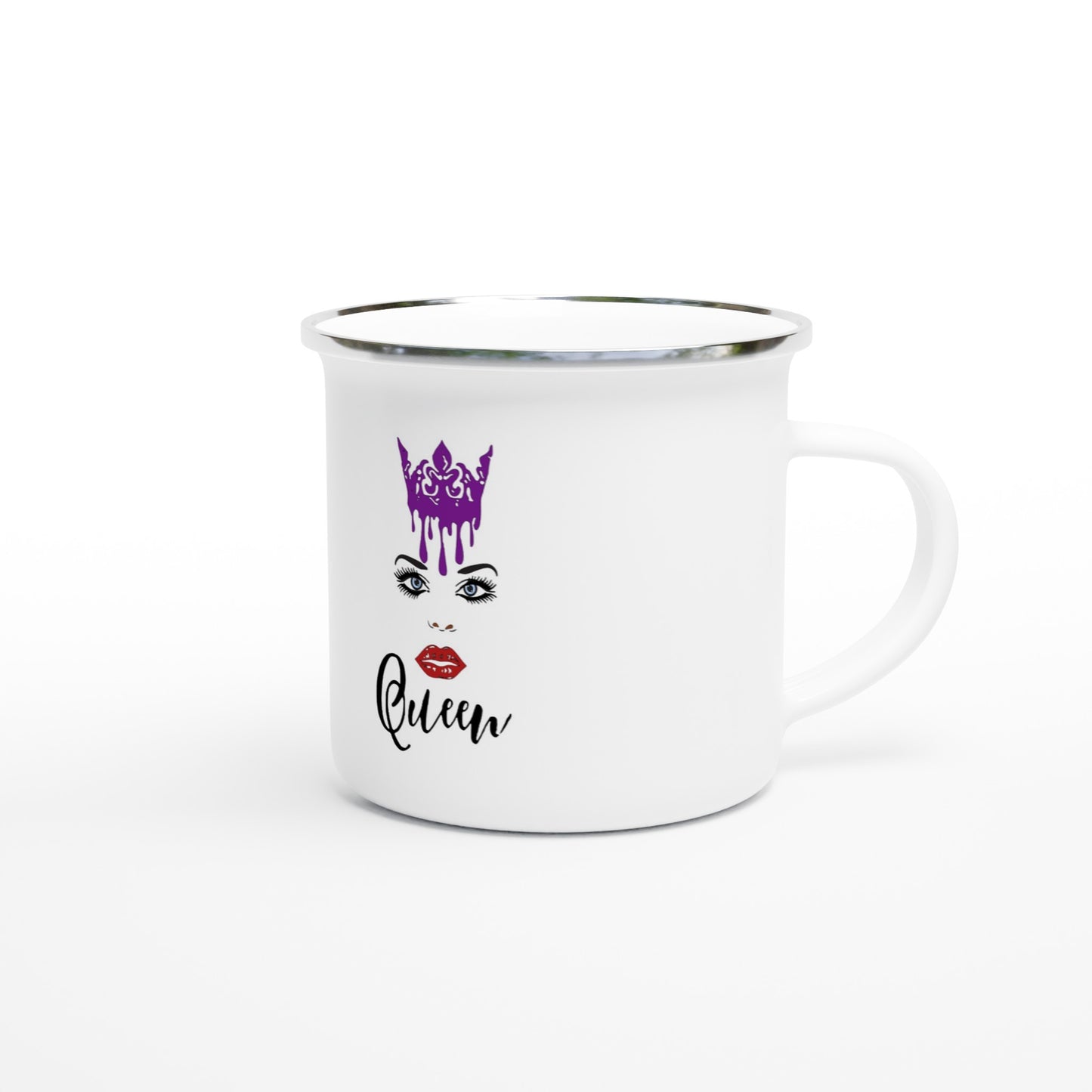Crown Queen-White 12oz Enamel Mug