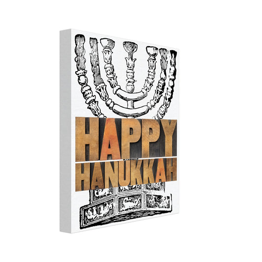Happy Hanukkah menorah - Canvas