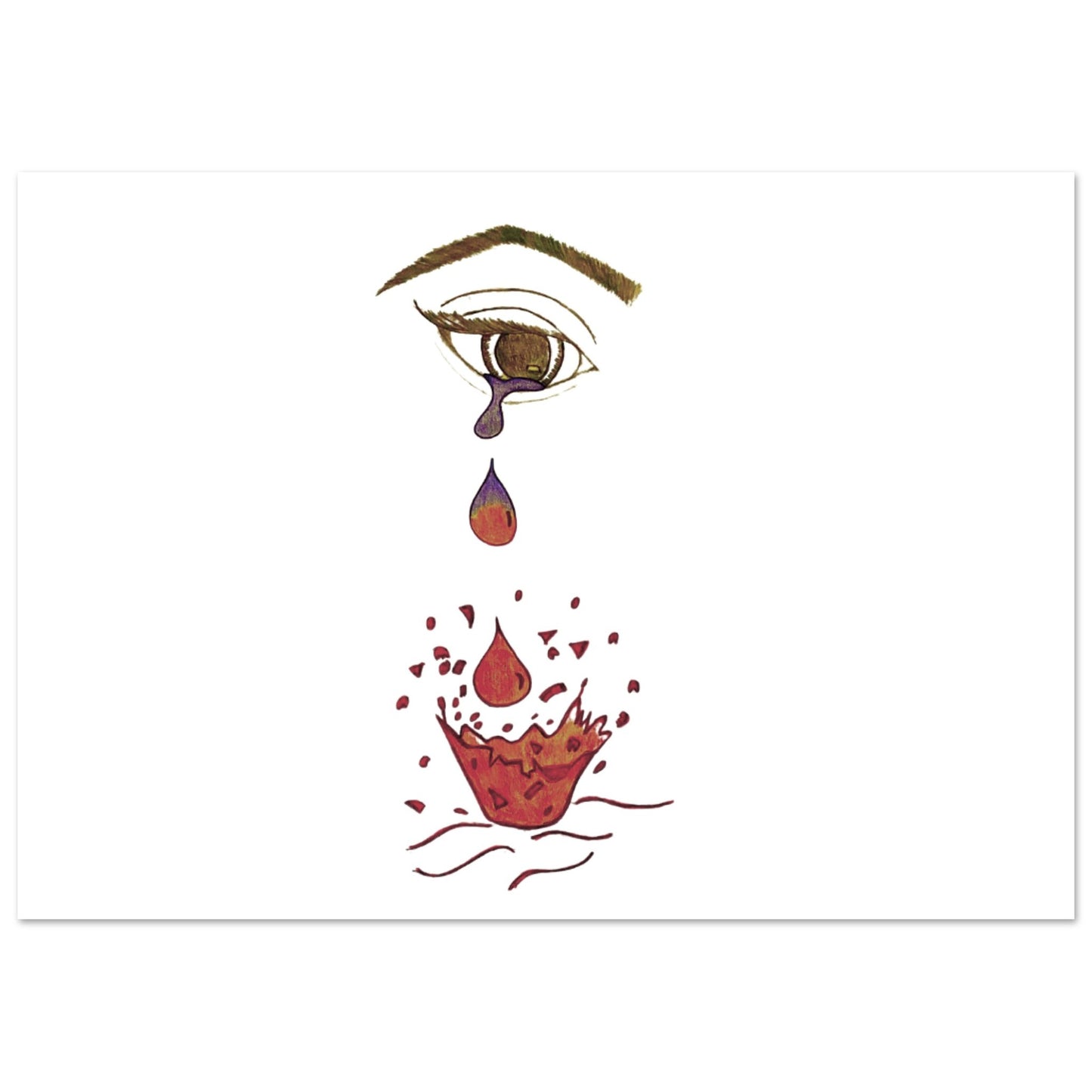 Crying eye Shattered -Premium Matte Paper Poster