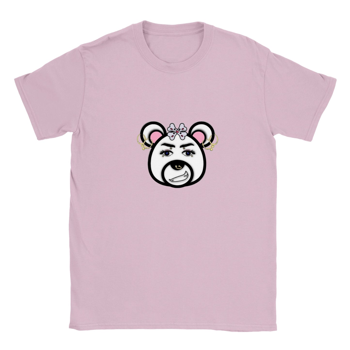 Classic Kids Crewneck T-shirt- Punk Bear