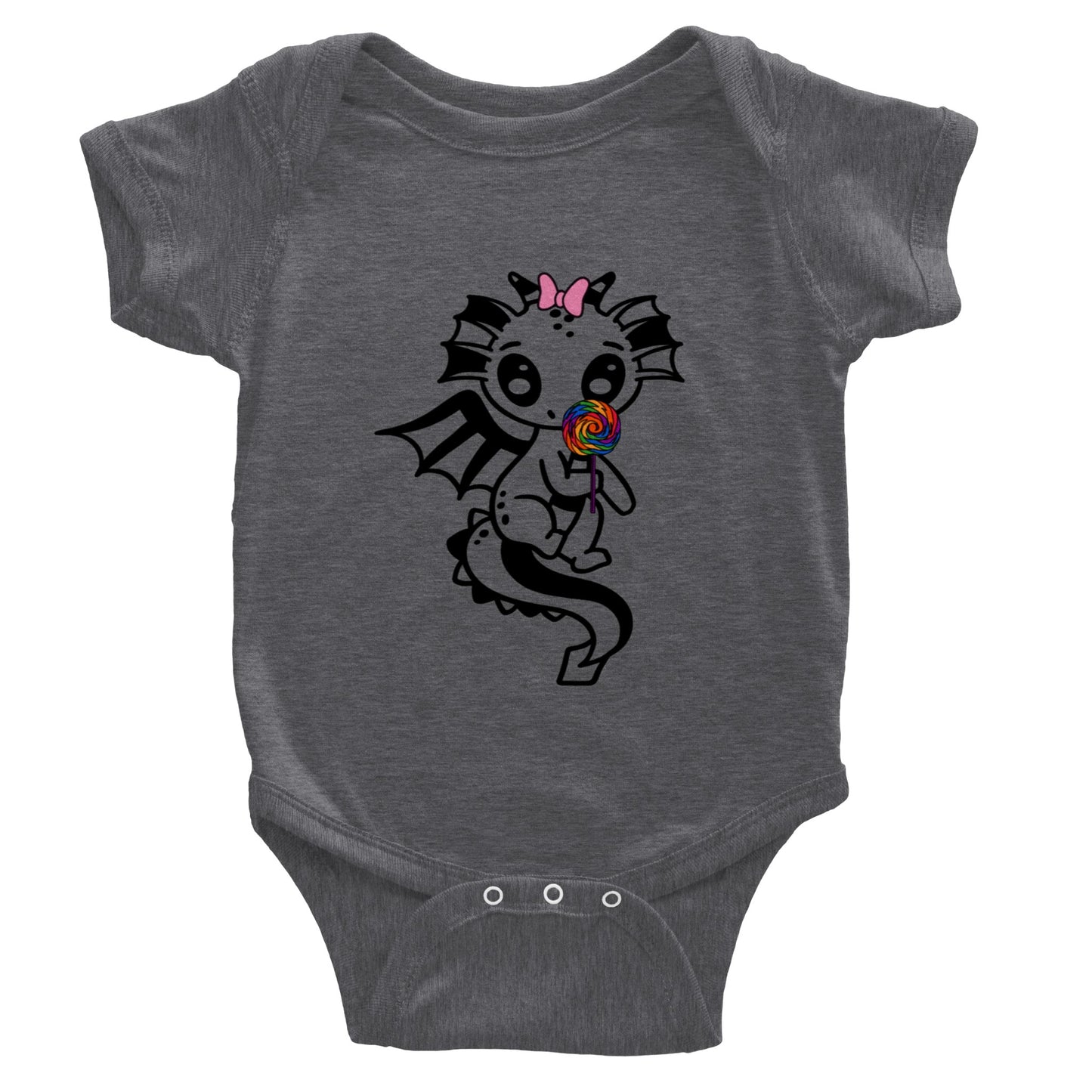 lollipop Dragon-Classic Baby Short Sleeve Bodysuit