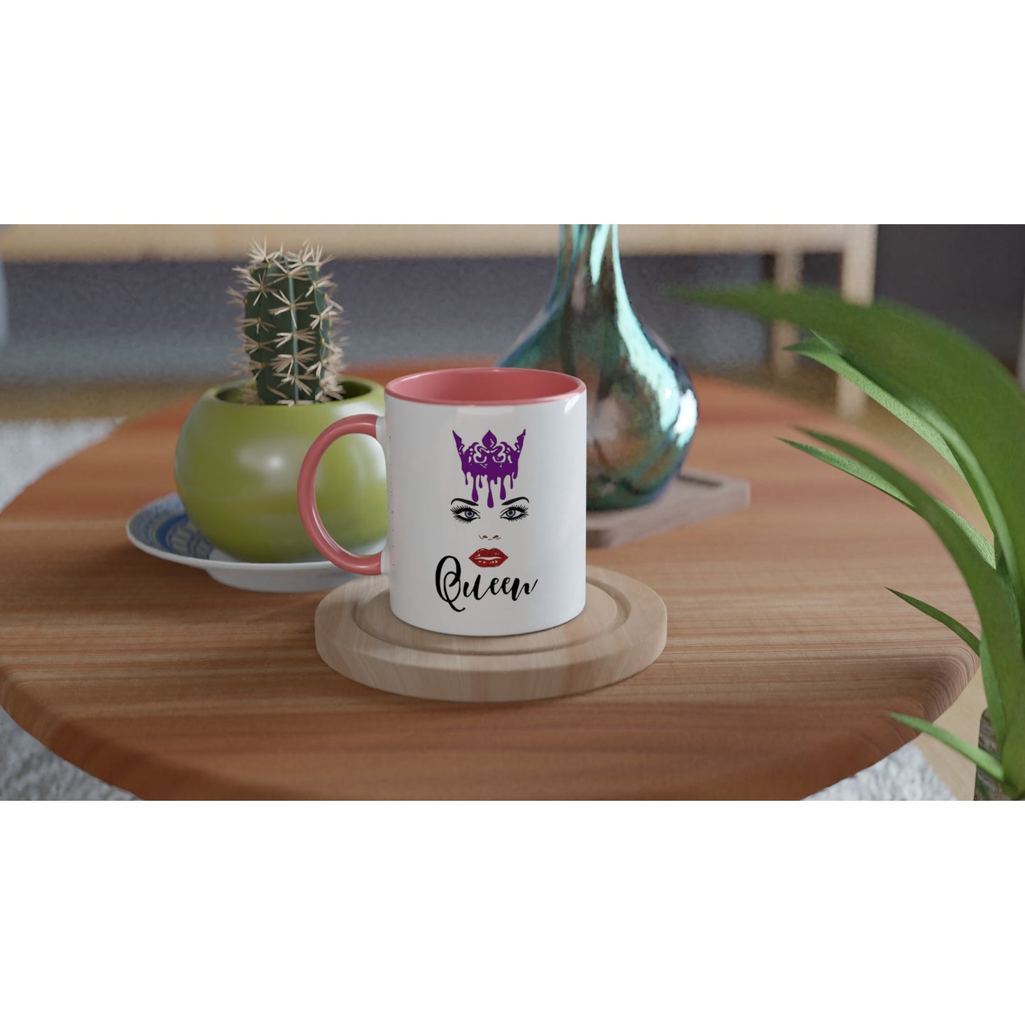 Crown Queen-White 11oz Ceramic Mug with Color Inside