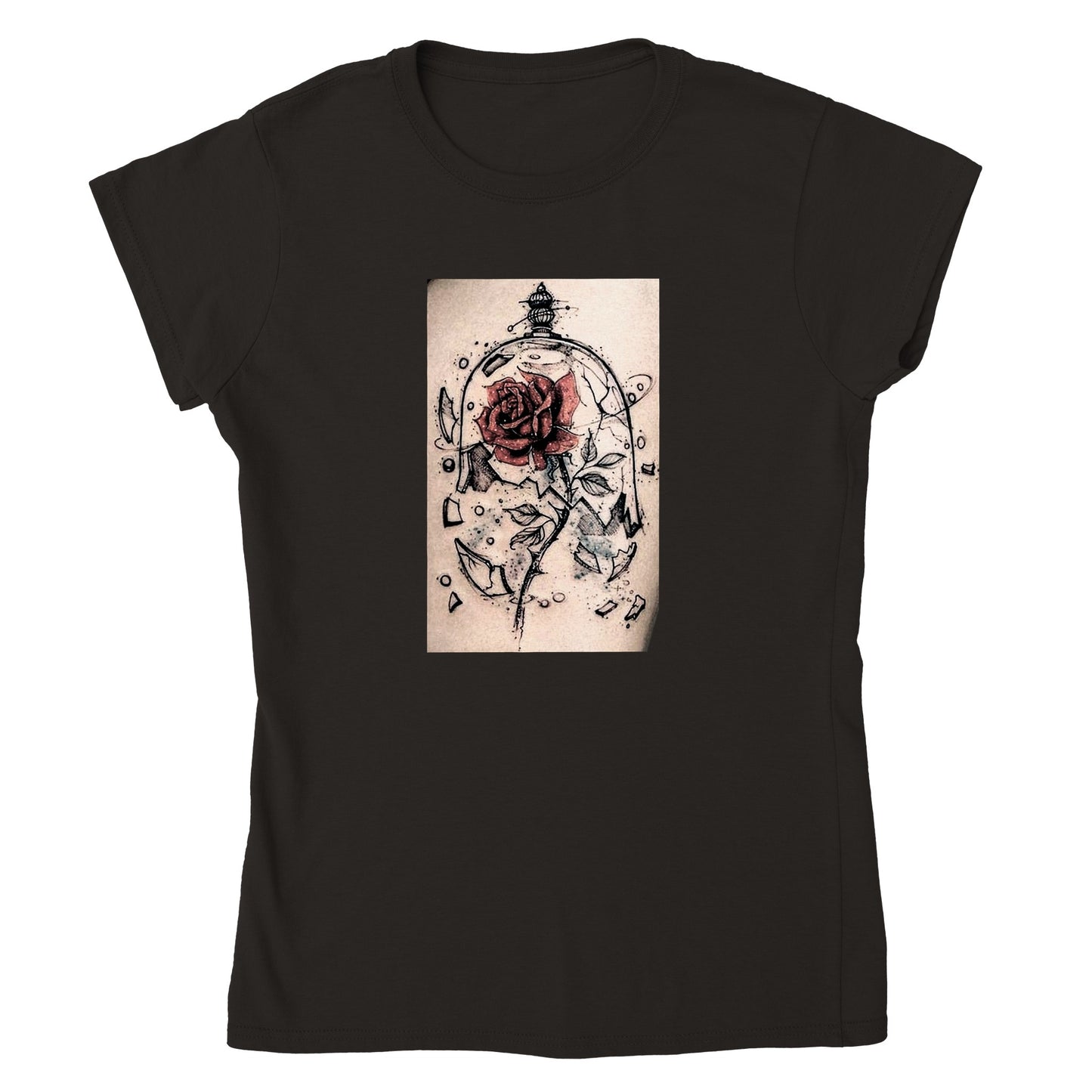 Broken Rose Glass -Classic Womens Crewneck T-shirt