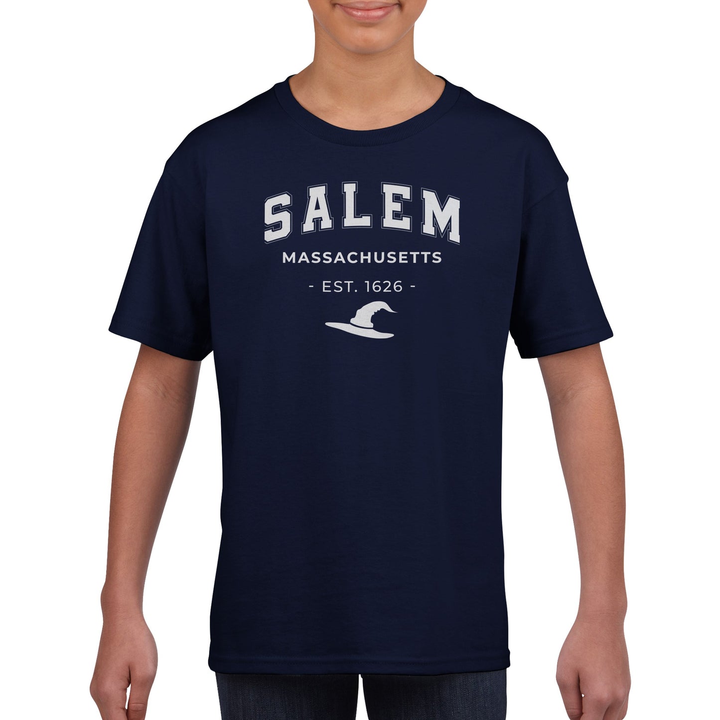 Salem Mass Witch hat -Classic Kids Crewneck T-shirt