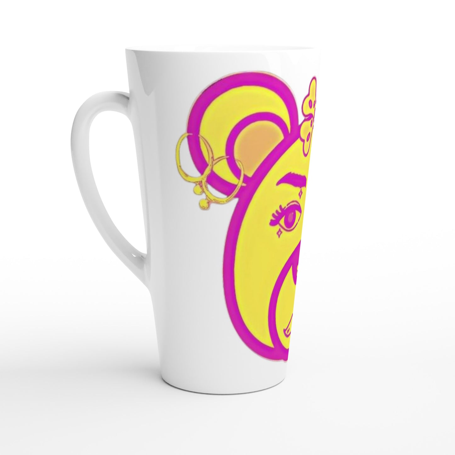 Neon Bear-White Latte 17oz Ceramic Mug