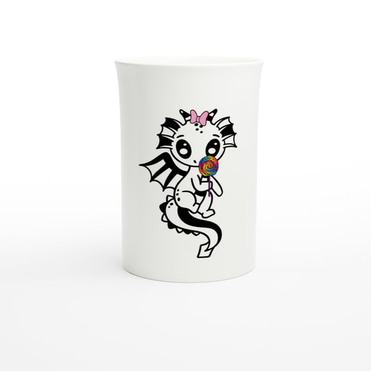 lollipop Dragon-White 10oz Porcelain Slim Mug