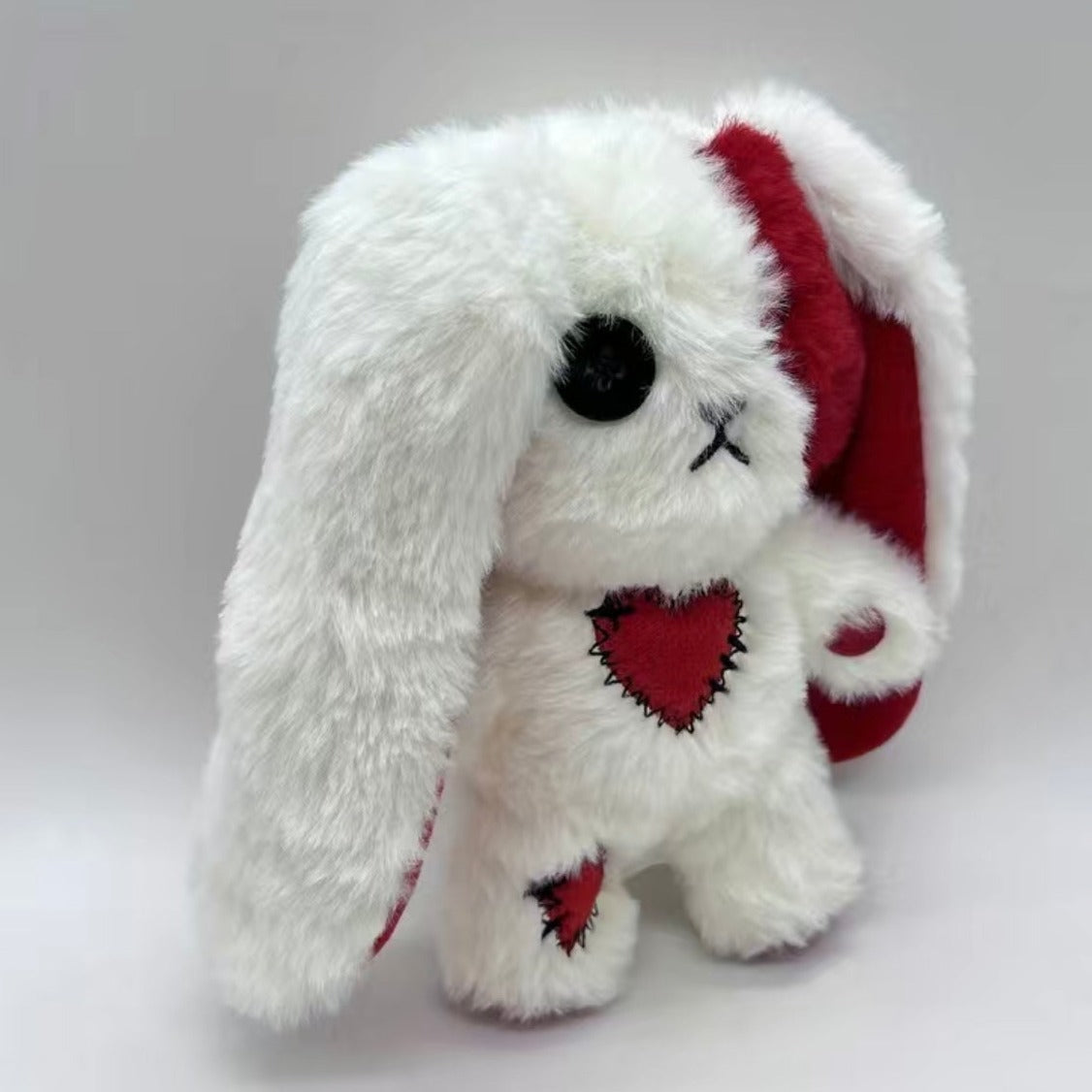 Cute red and white goth bunny plushie