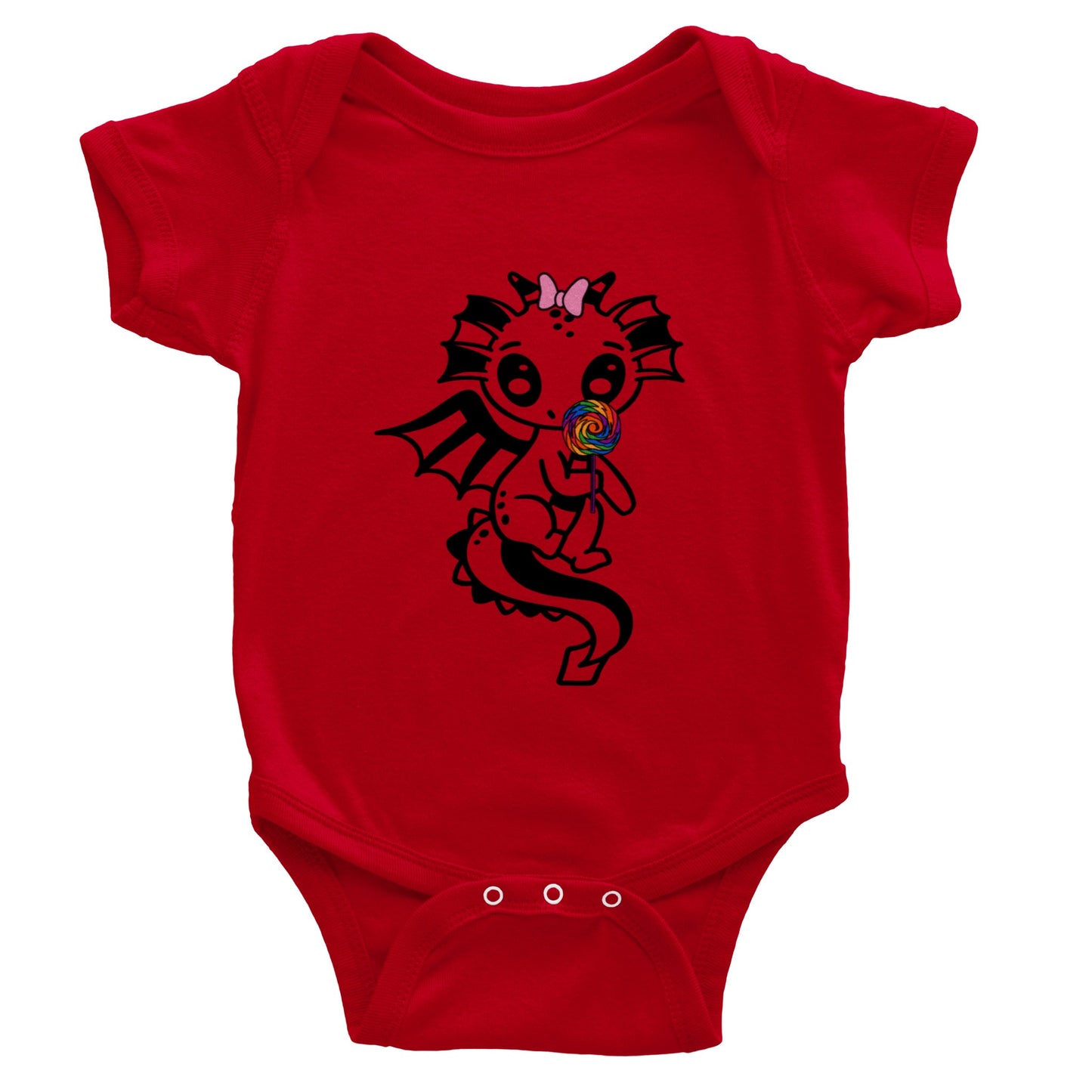 lollipop Dragon-Classic Baby Short Sleeve Bodysuit