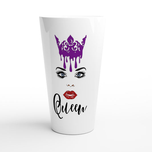 Crown Queen-White Latte 17oz Ceramic Mug