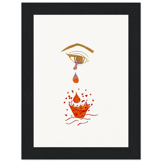 Crying eye Shattered -Museum-Quality Matte Paper Wooden Framed Poster