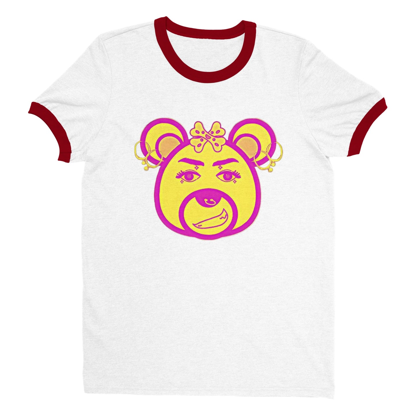 Neon Bear-Unisex Ringer T-shirt