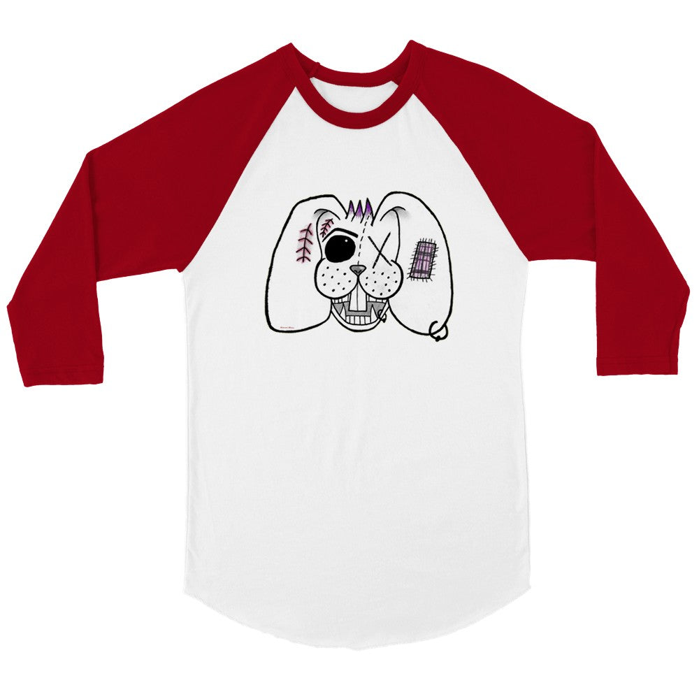 Wonderland Monsters bunny - Unisex 3/4 sleeve Raglan T-shirt