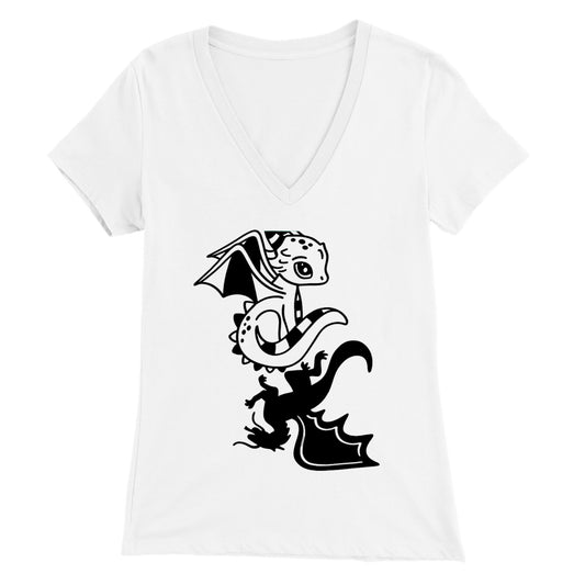 Cute Dragon- Premium Womens V-Neck T-shirt