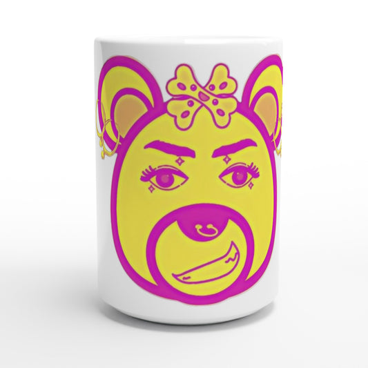 Neon Bear-White 15oz Ceramic Mug