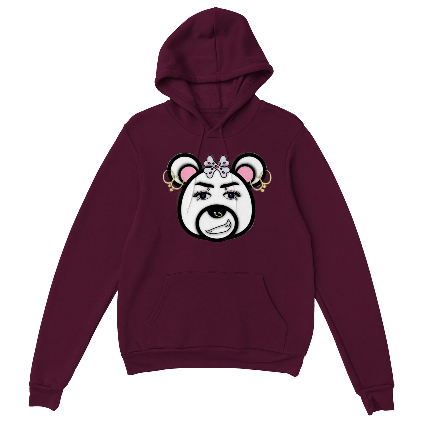 Classic Womens Pullover Hoodie- Punk Bear