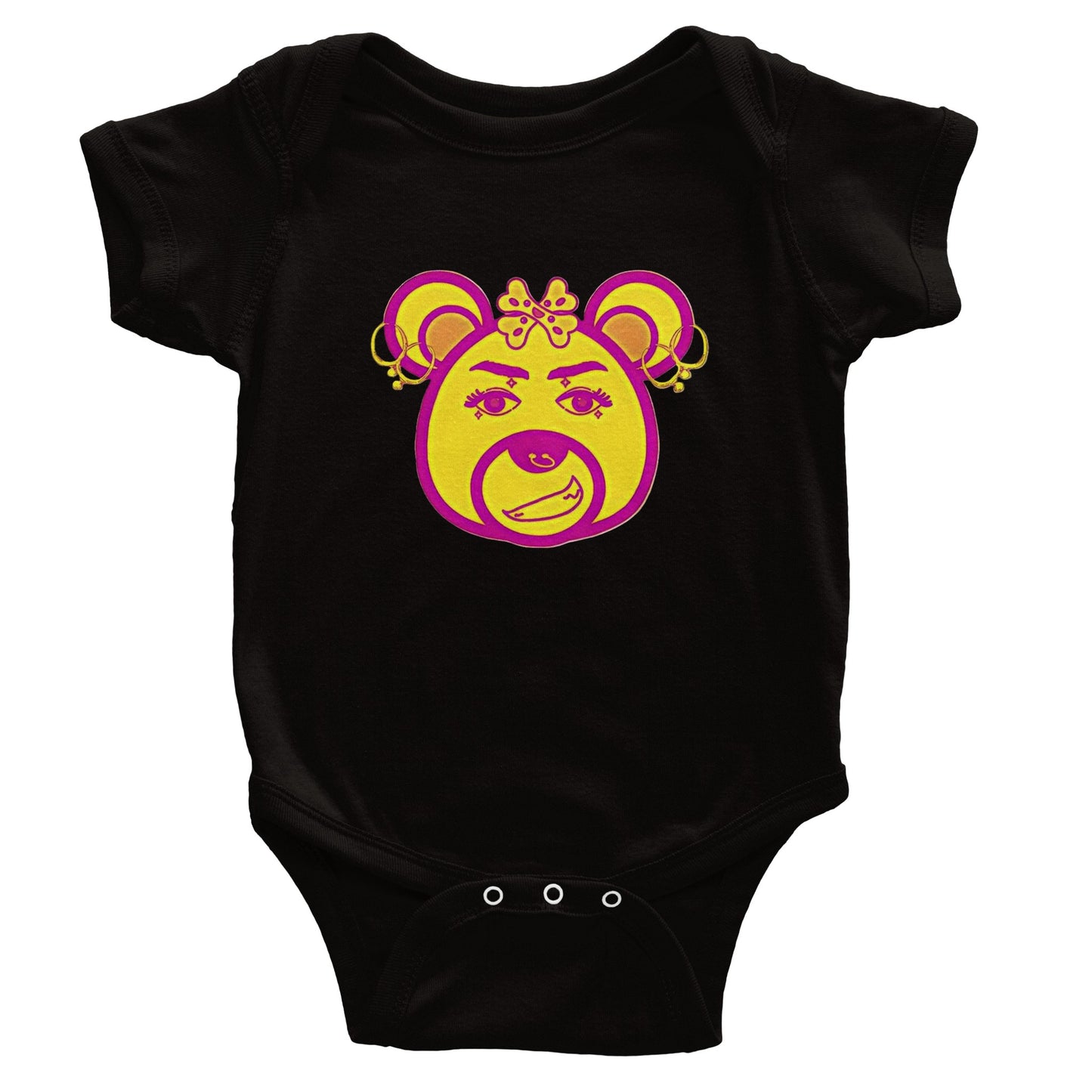 Neon Bear-Classic Baby Short Sleeve Bodysuit