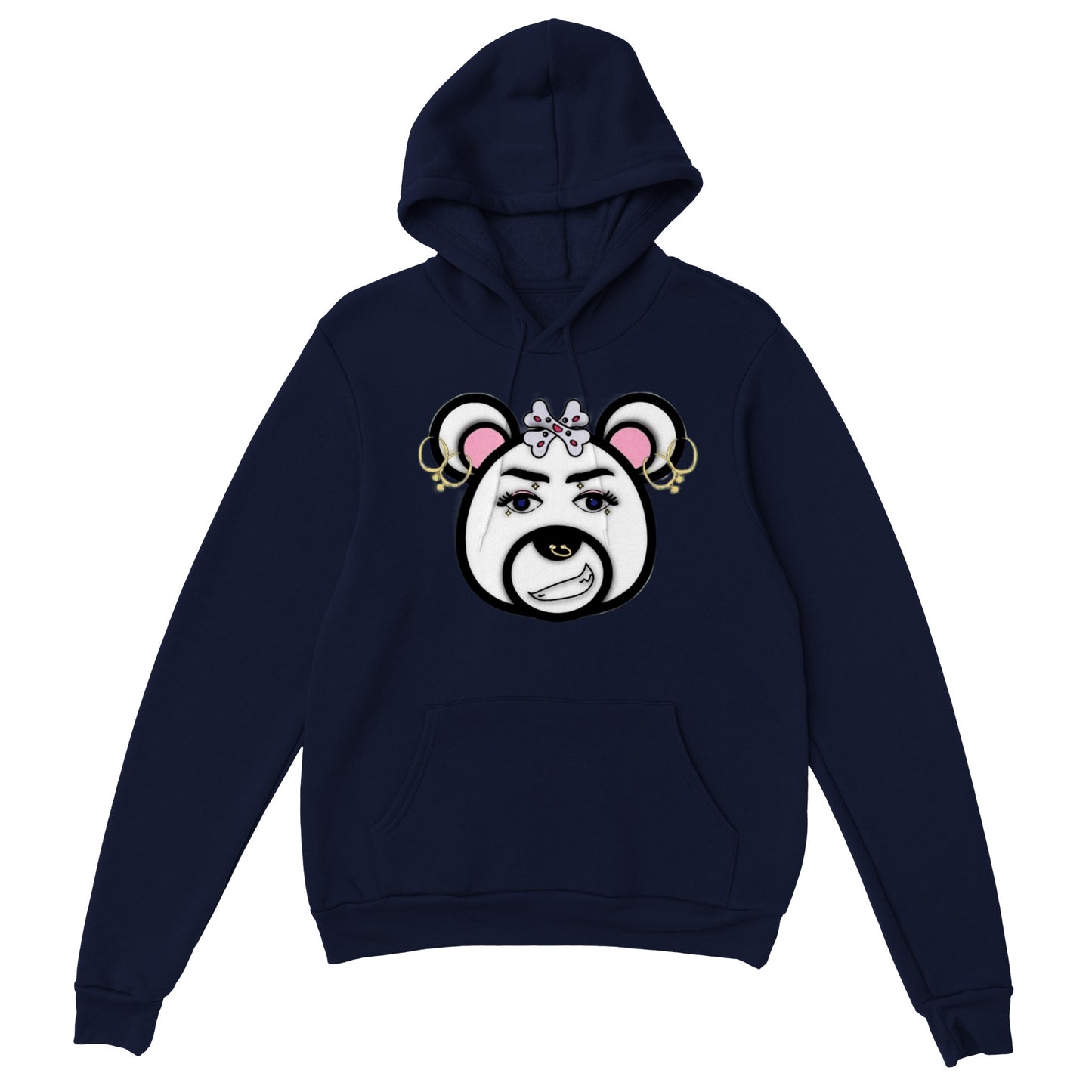 Classic Womens Pullover Hoodie- Punk Bear