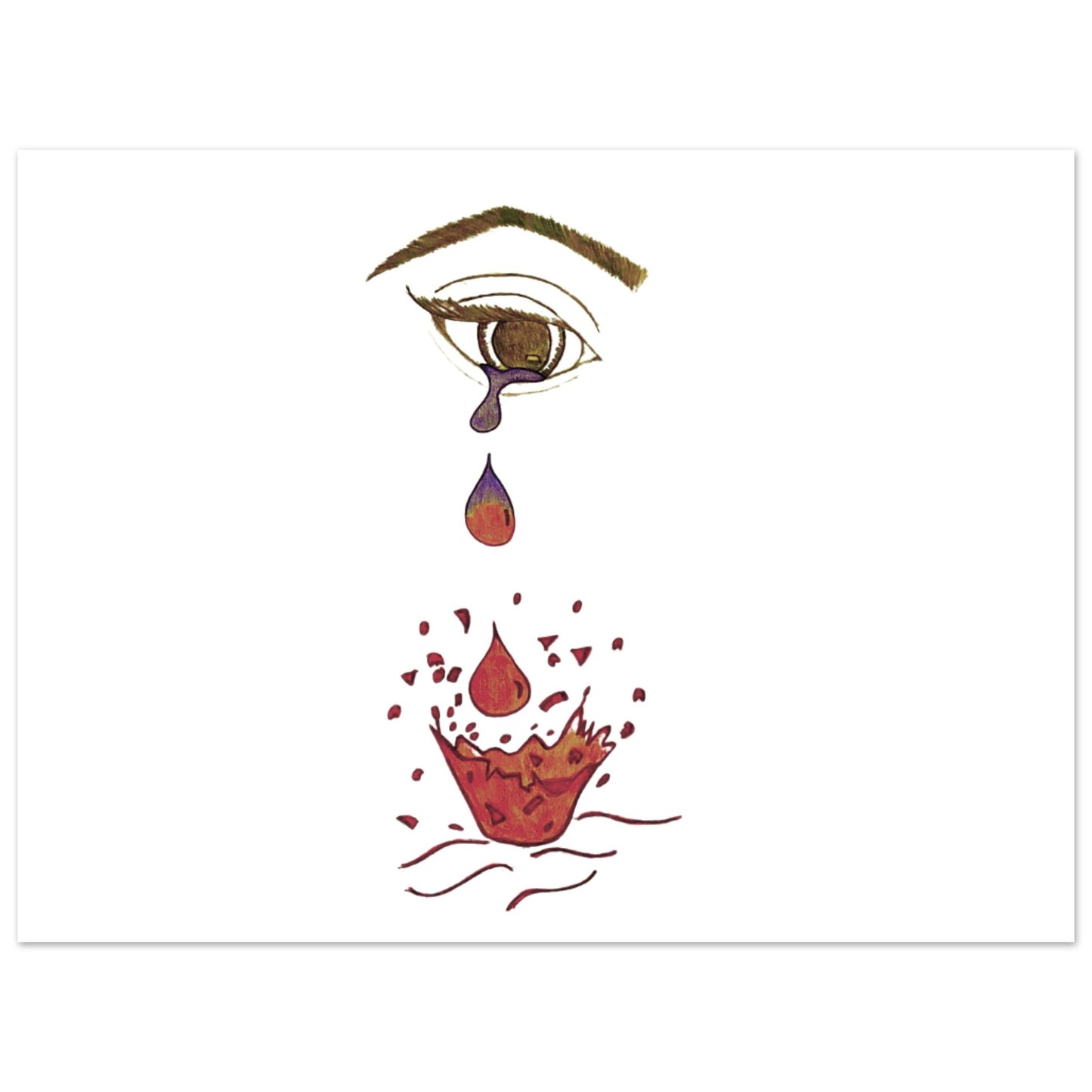 Crying eye Shattered -Premium Matte Paper Poster