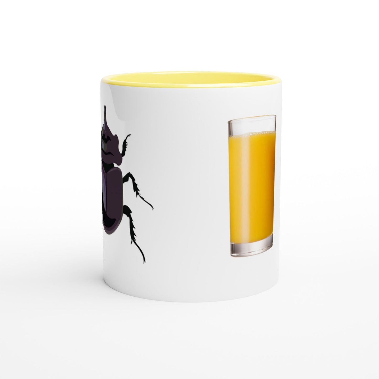 BEETLE JUICE-White 11oz Ceramic Mug with Color Inside