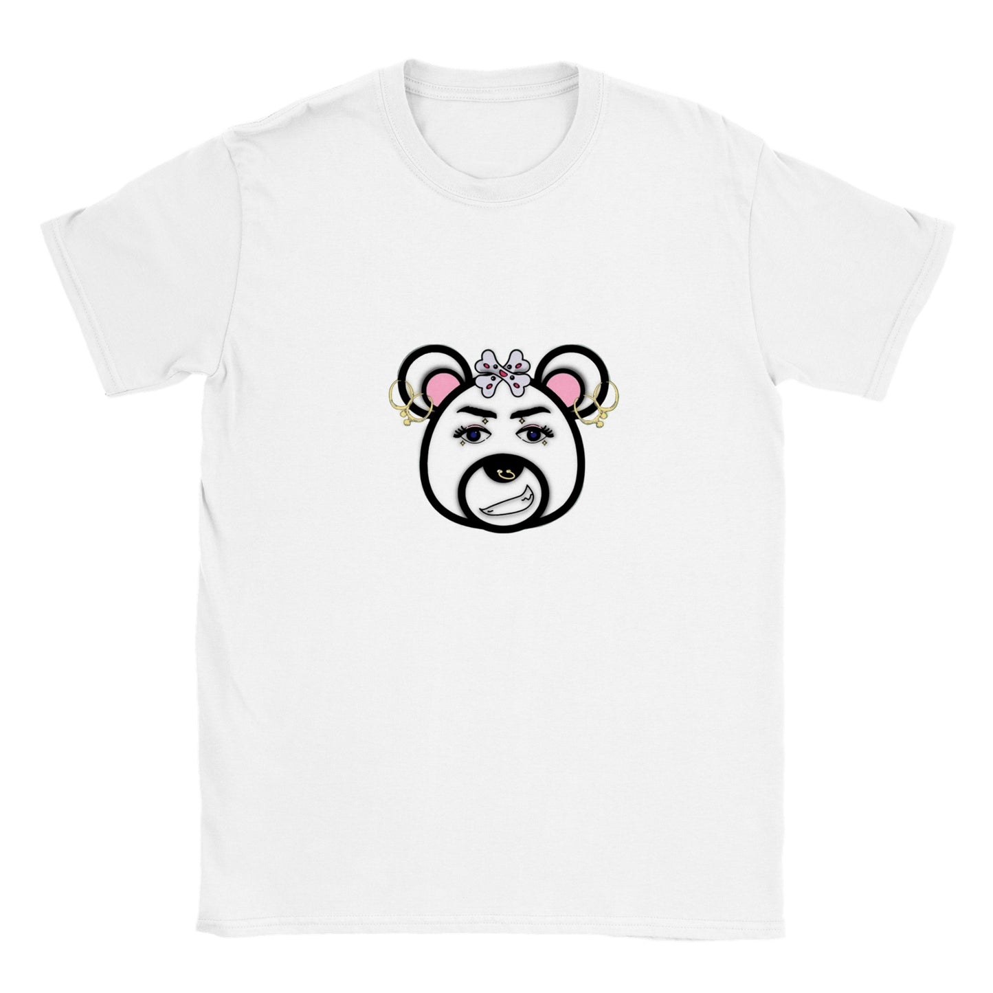 Classic Kids Crewneck T-shirt- Punk Bear