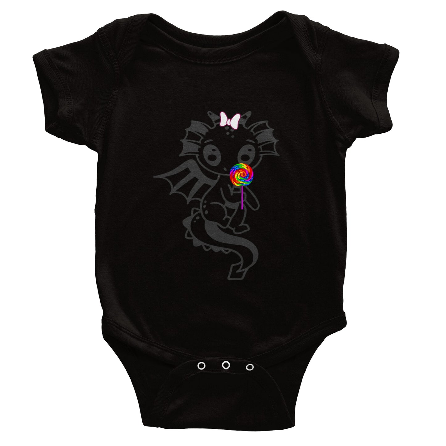 lollipop Dragon-Classic Baby Short Sleeve Bodysuit