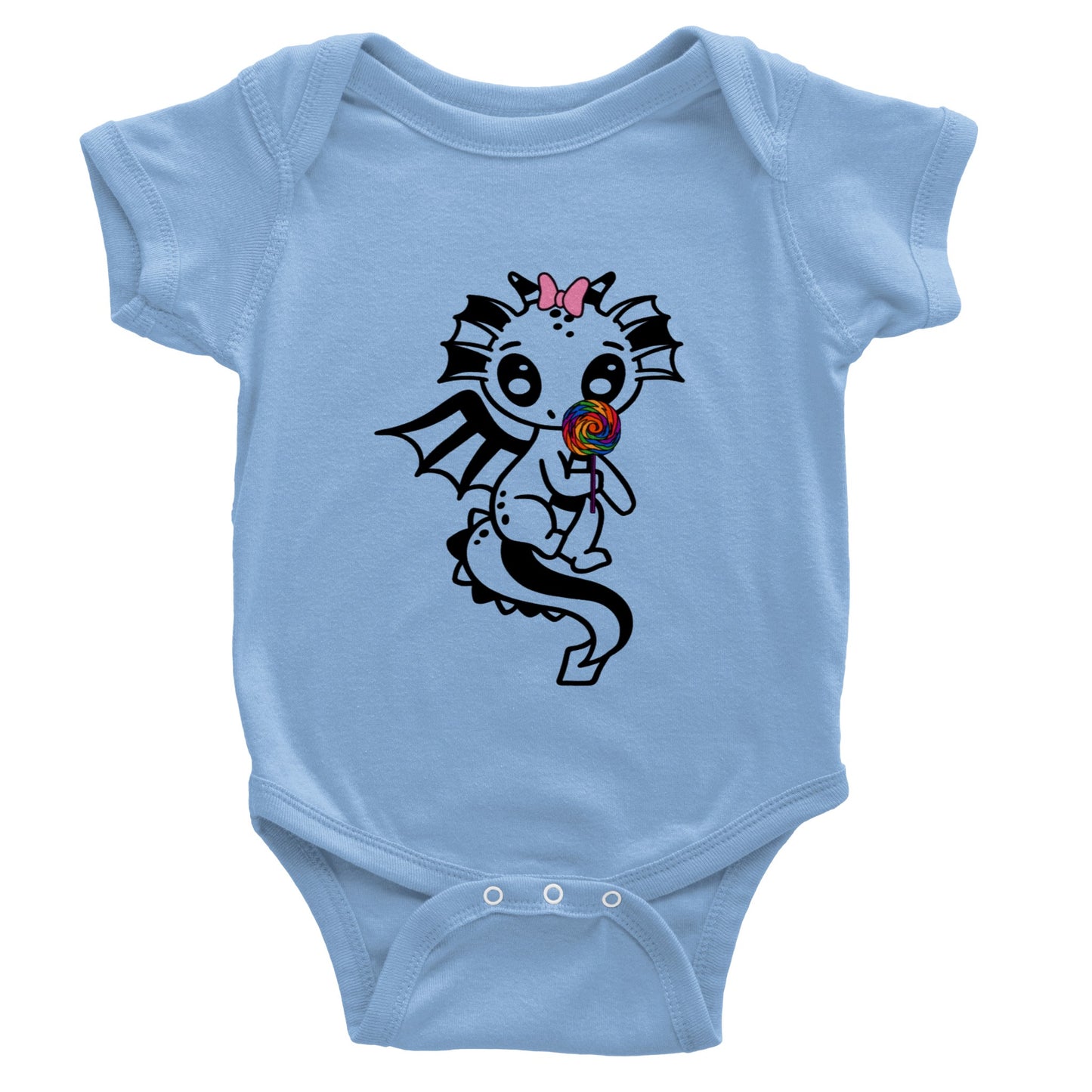 lollipop Dragon-Classic Baby Short Sleeve Bodysuit