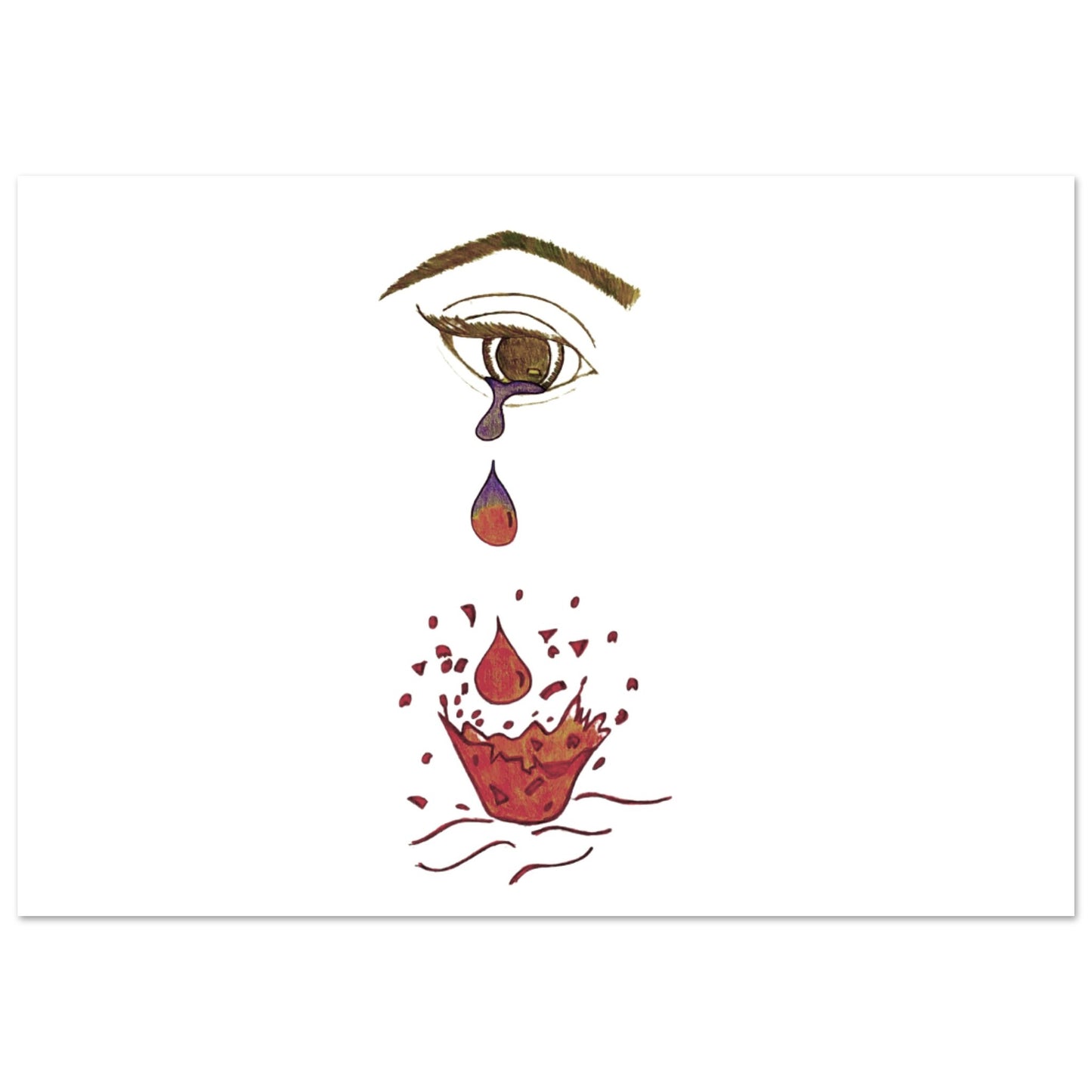 Crying eye Shattered -Premium Matte Paper Poster