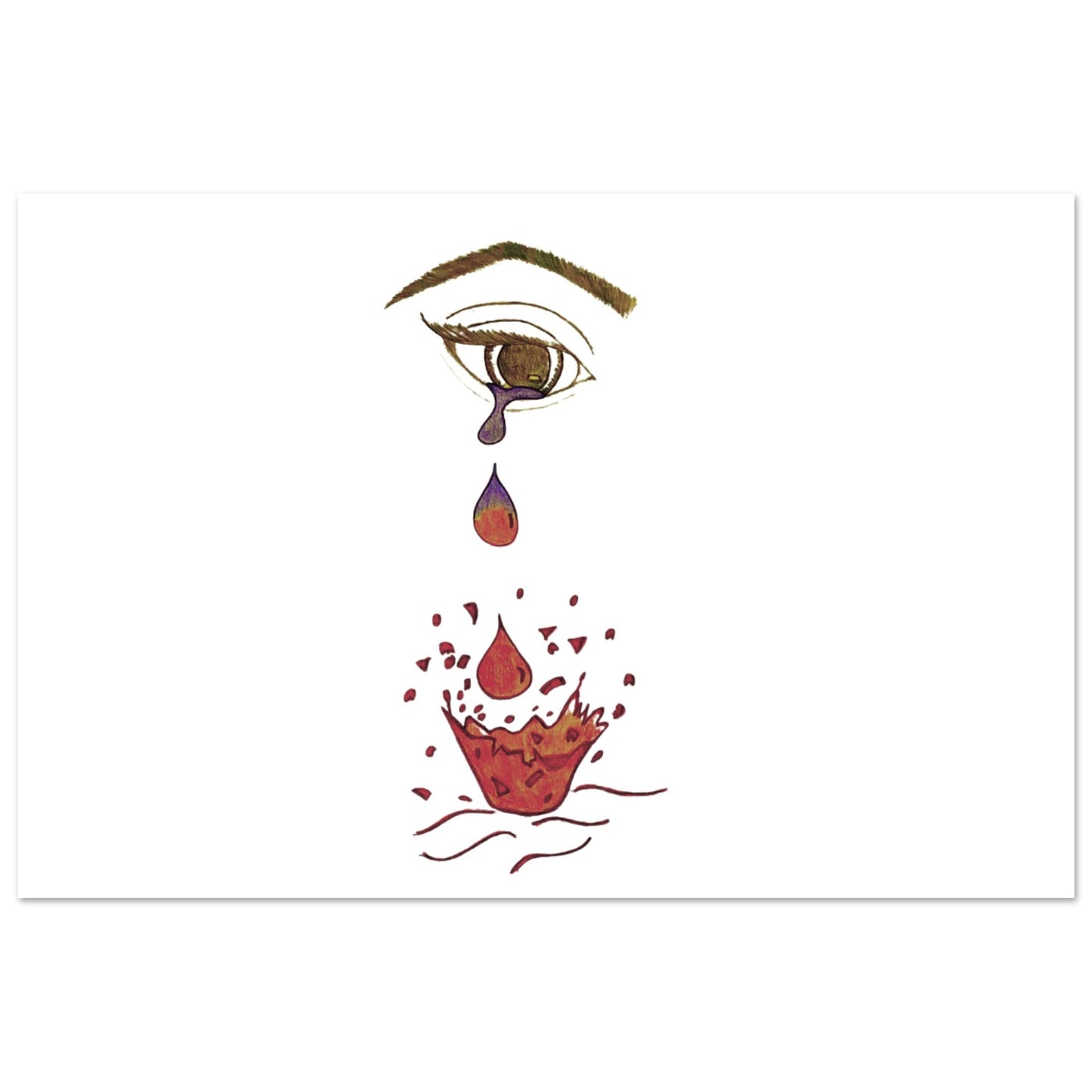 Crying eye Shattered -Premium Matte Paper Poster