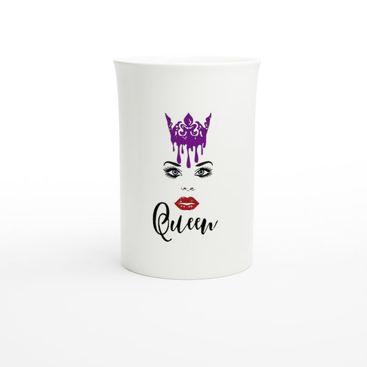 Crown Queen-White 10oz Porcelain Slim Mug