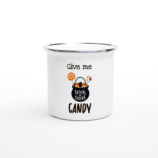 Give me candy -White 12oz Enamel Mug