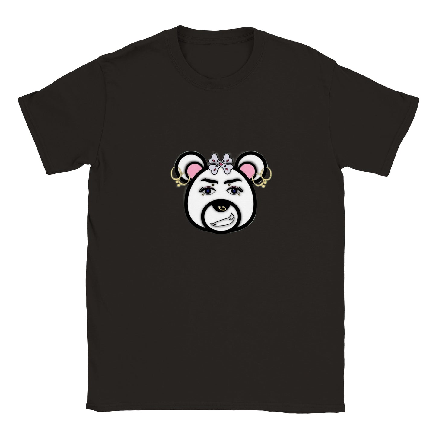 Classic Kids Crewneck T-shirt- Punk Bear