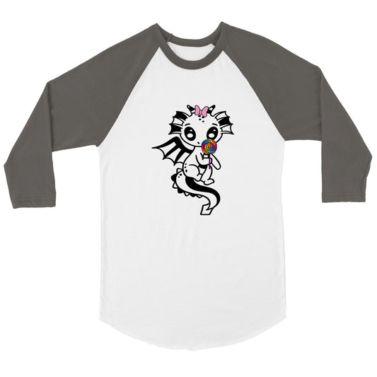 lollipop Dragon-Unisex 3/4 sleeve Raglan T-shirt