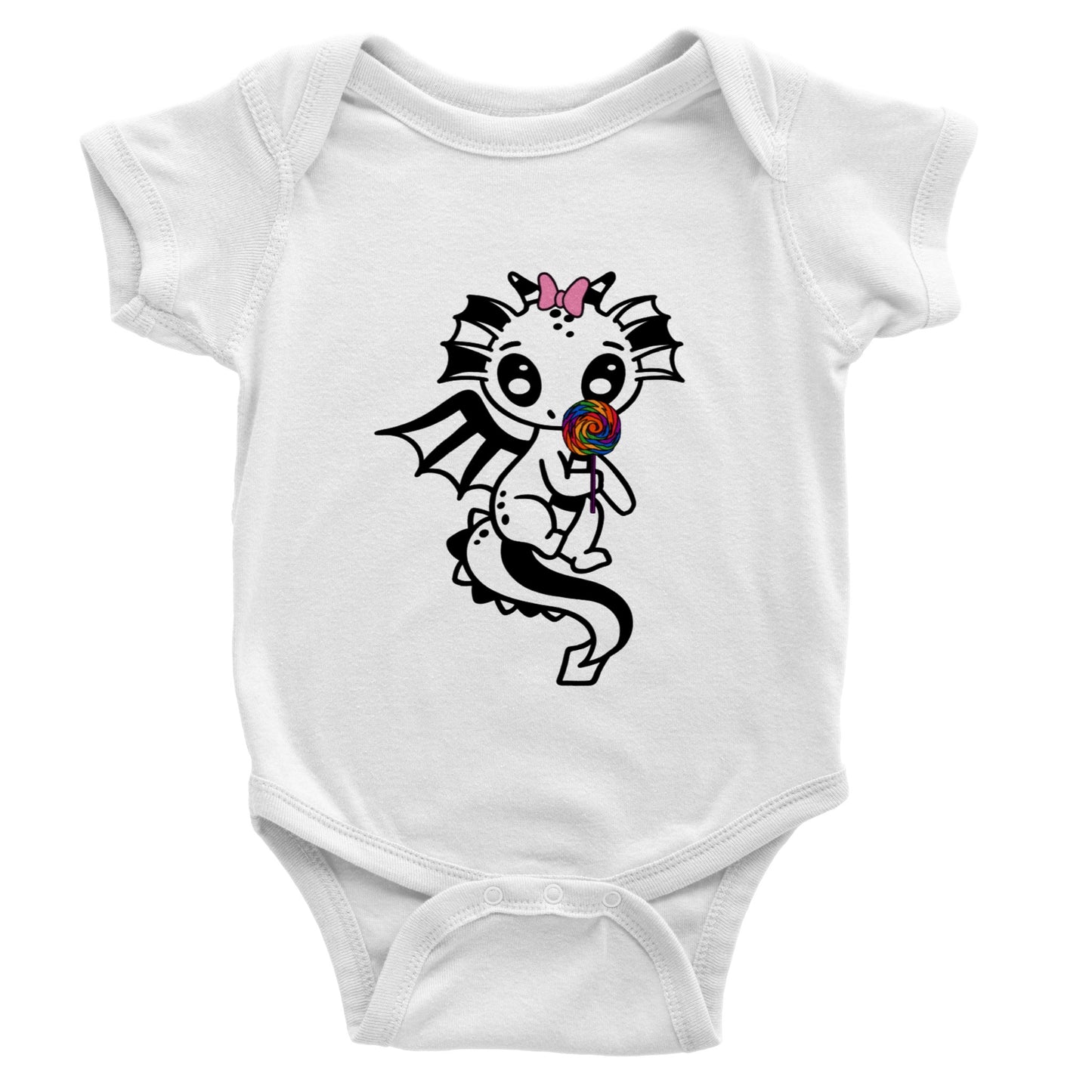 lollipop Dragon-Classic Baby Short Sleeve Bodysuit