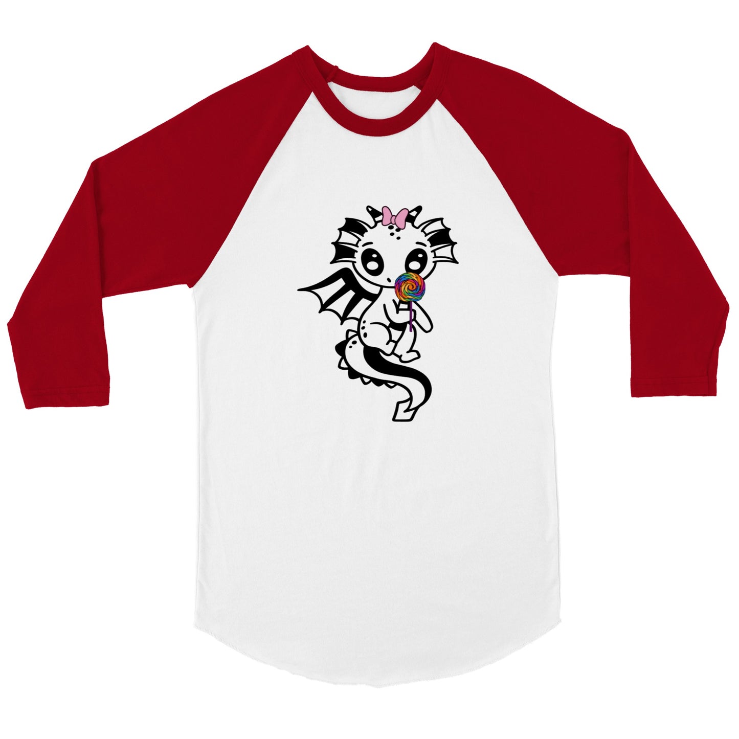 lollipop Dragon-Unisex 3/4 sleeve Raglan T-shirt