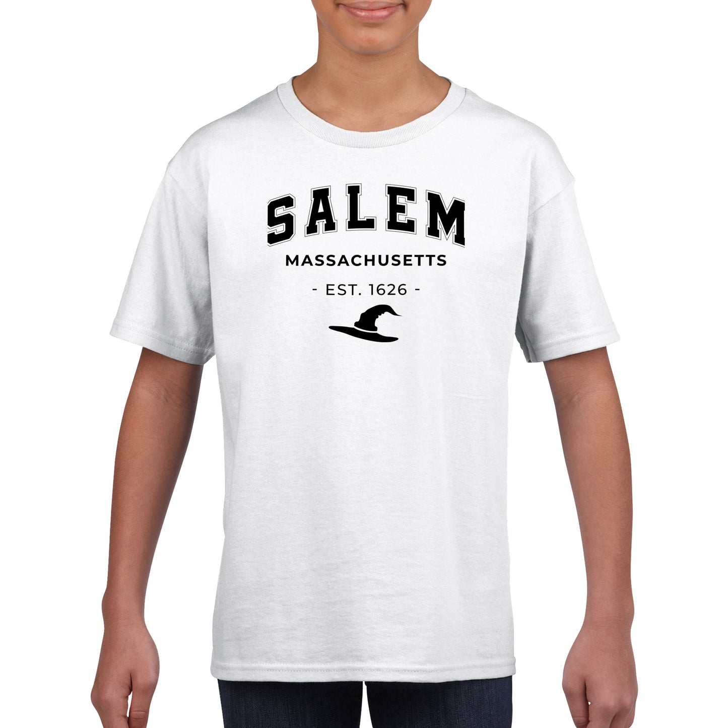 Salem Mass Witch hat -Classic Kids Crewneck T-shirt