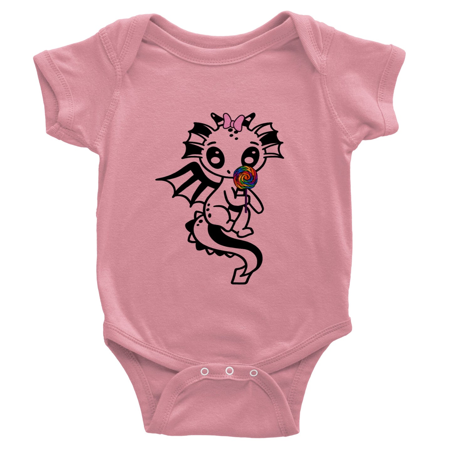 lollipop Dragon-Classic Baby Short Sleeve Bodysuit